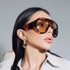 Oversized One-Piece Aviator Sunglasses Women Large Punk Sunglasses Men Ins Popular Glasses Leopard Print Large Frame Sunglasses