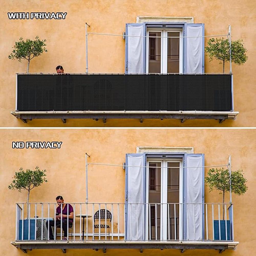 Balcony Privacy Screen with Grommets Multiple Sizes Sun Shade Cloth Sun Shade Mesh Netting for Patio Porch Deck Backyard Outdoor