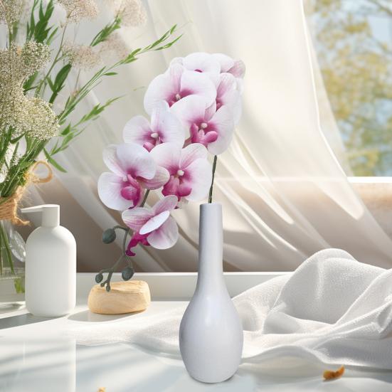 Orquídeas polilla artificiales de 9 cabezas, flores de seda falsas realistas, centro de mesa para bodas, fiestas, hogar, oficina, decoración de ramas florales de Phalaenopsis falsa