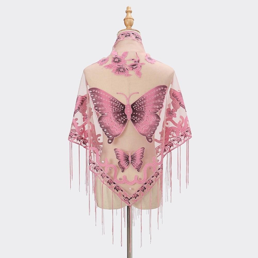 Floral Triangle Shawl Hollow Tassel Wrap New Lace Scarf Everyday Outfits