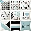 45X45Cm Simple New Blue Geometric Peach Skin Pillowcase Home Fabric Sofa Pillowcase