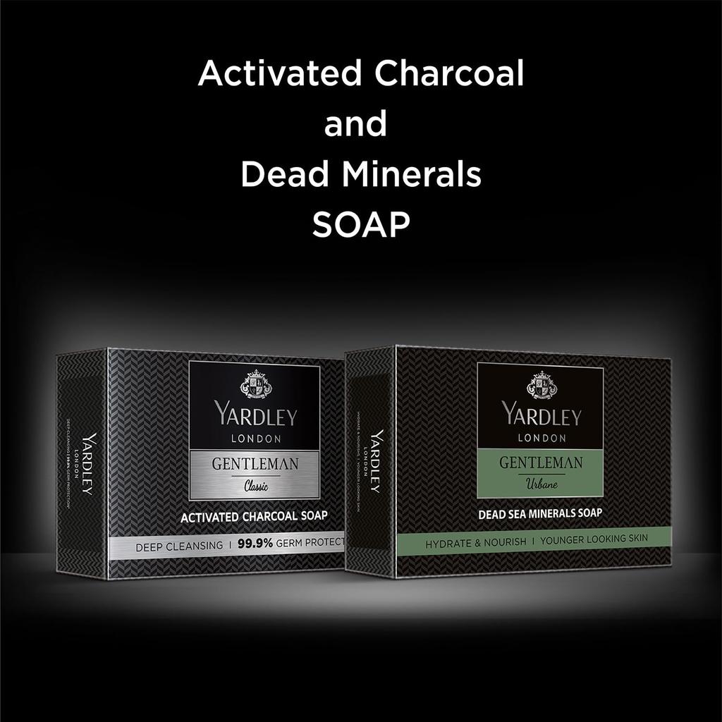 Yardley London Gentleman Urbane Soap Pack Of 4 100g Each Deep Nourishing Bath Bar With Dead Sea Minerals For Fresh Younger Looking Skin