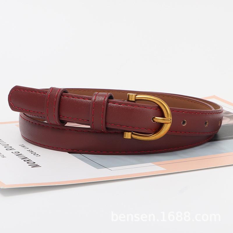Vintage Leather Belt Women Versatile Decorative Waistband Casual Strap Jeans