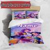 3pcs Duvet Cover Set (1*Duvet Cover + 2*Pillowcase, Without Core), Custom Name KPop Hunters Pattern Bedding Set, Home Bedroom Decor Gift