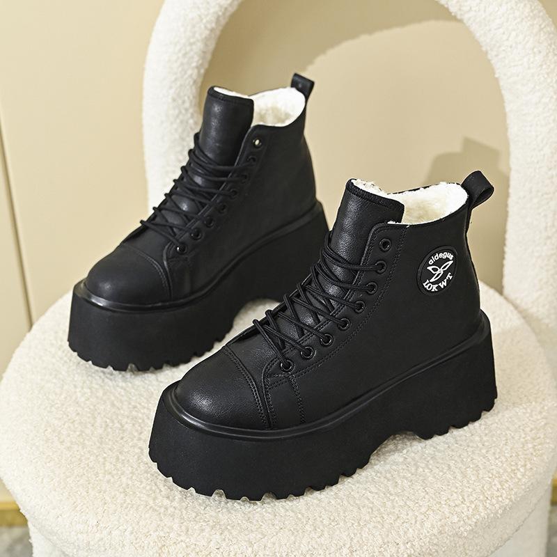 

Winter casual new velvet high-top sneakers heightening cotton shoes women s snow boots 42