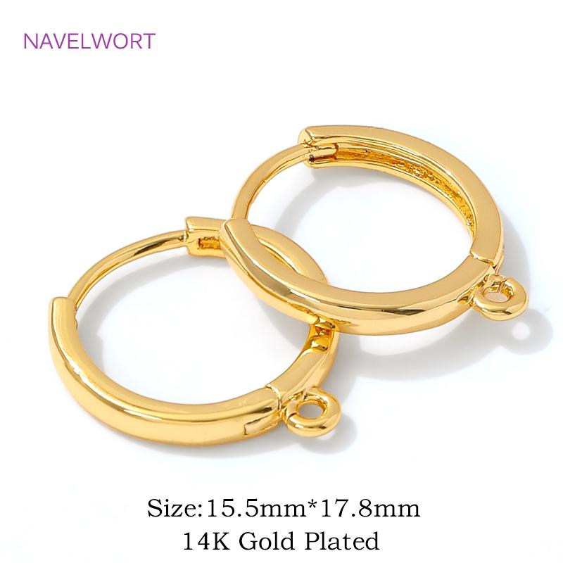 

14K Gold Plated Brass Earrings Hooks Earwires,Hoop Earrings Clasps Accessories,Fasteners For Earrings,Supplies For Jewelry 2 pieces