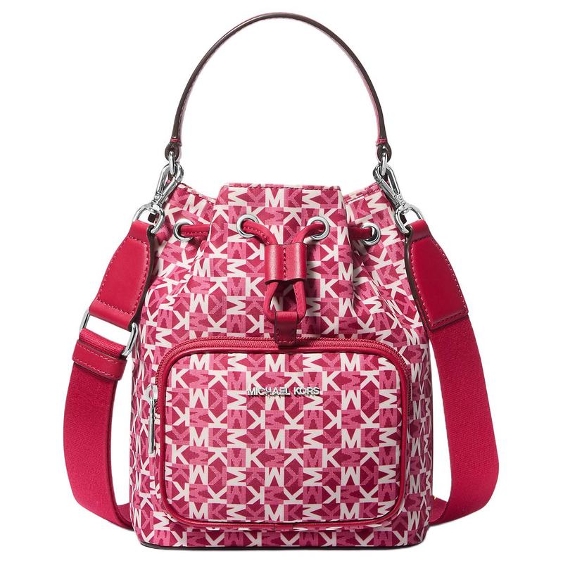 MICHAEL KORS Khai Khai Logo Polyester (Polyester) Bucket Bag Shoulder Crossbody Tote Small Women Raspberry коричневый
