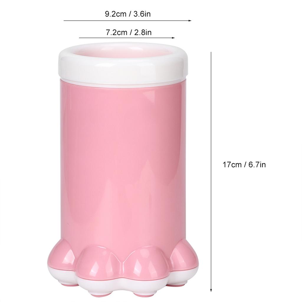 Cute Pet Cat Dog Dirty Paw Cleaning Cup Silicone Non Slip Cleaning Tool Grooming Cup(Pink )