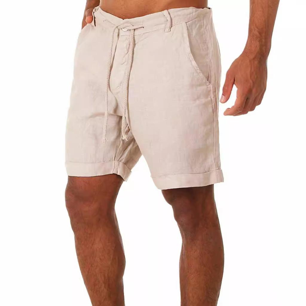 Summer Men's Drawstring Shorts, Yoga Exercise, Running, Fitness and Leisure Five Quarter Shorts