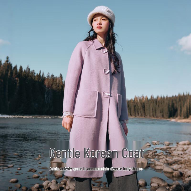 

Qiushui Yiren Elegant Women s Camel Wool Blend Lapel Coat XL