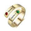 Personalized Rings Charm Stainless Steel Jewelry Women 3 Colors Engrave Name Diy Birthstones Fashionable Fashionable Anniversary Bridal Bridal