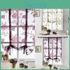 Curtains Decor Flower Home Roman Kitchen Valance Tulle Sheer Panel Bedroom Window Drape