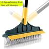 Multifunctional 3 In 1 Floor Scrub Brush Long Handle Removable Wiper Windows Squeegee Rotating Crevice Brush Tile Cleaning