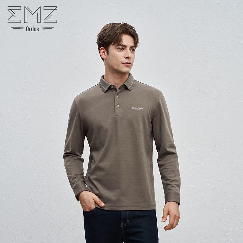 EMZ Men s Wool Blend 3D Color Block Long Sleeve Polo Shirt 3XL (56)