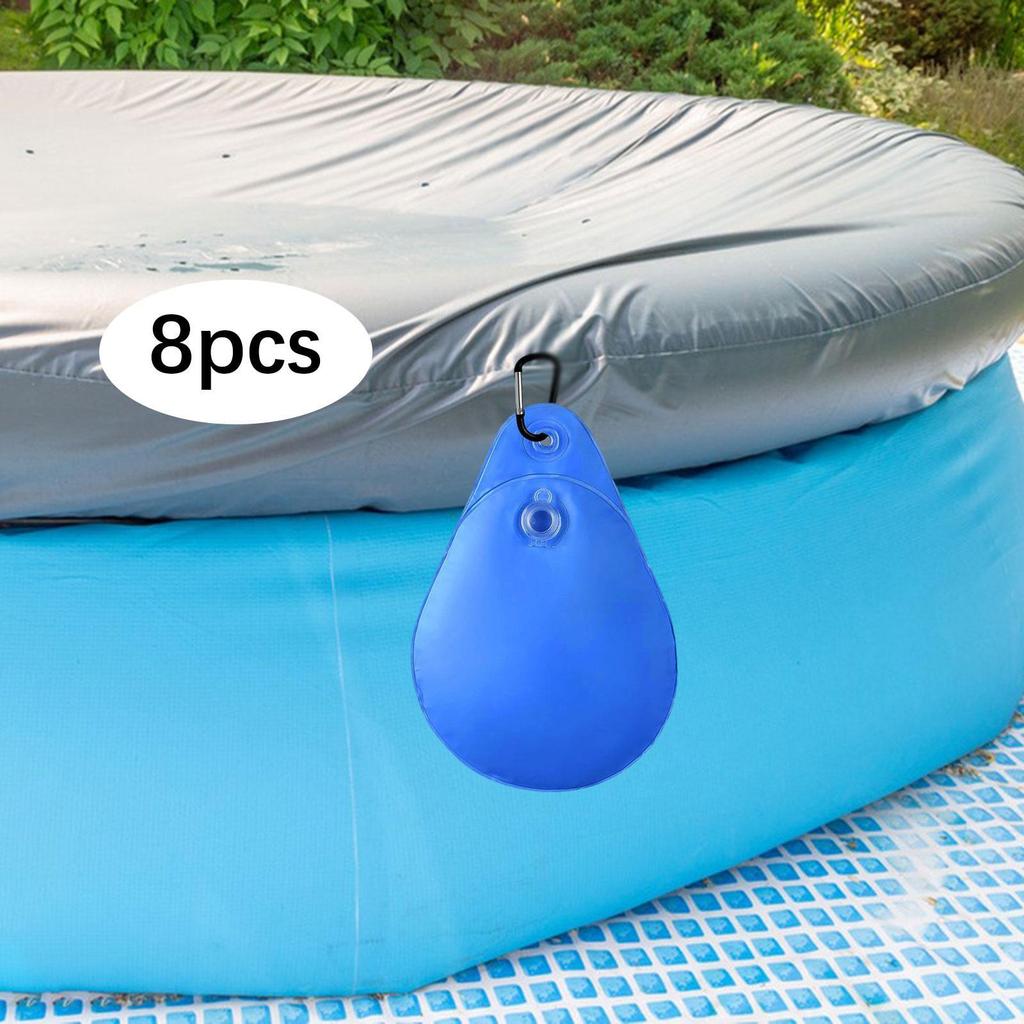 8 Pieces Pool Cover Weights with Hooks Winter Pool Water Bag for Above Ground Swimming Pool Closing Kit Antifreezing Protection