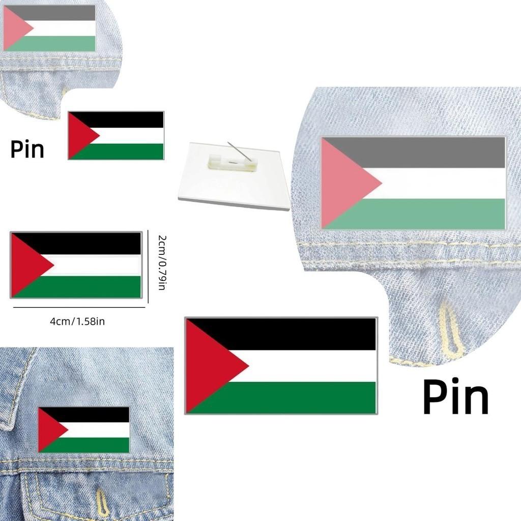 Großhandel Kundenspezifische Palästinensische Flagge Acryl Geometrische Brosche Anstecknadel