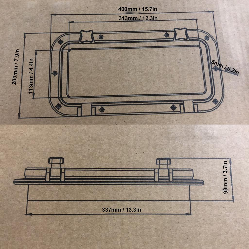Rectangle Portlight Tempered Glass Opening Window for Marine Boat Yacht RV White 15-3/4 X 7-7/8in Boat Accessory Boat Portlight