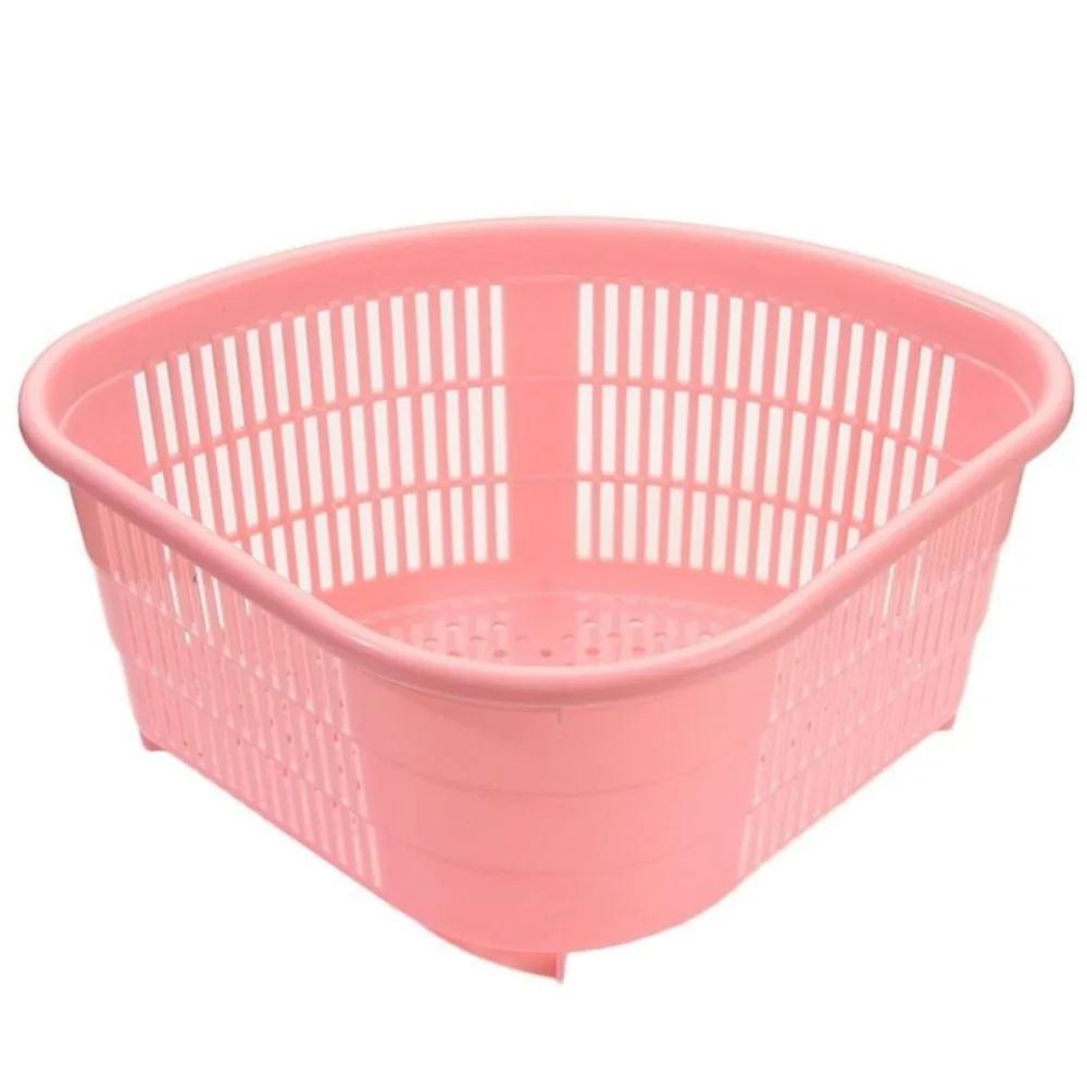 Contrasting Colors Drain Strainer Basket Kitchen Household Space Saving Triangular Sink Drain Basket Durable розовый