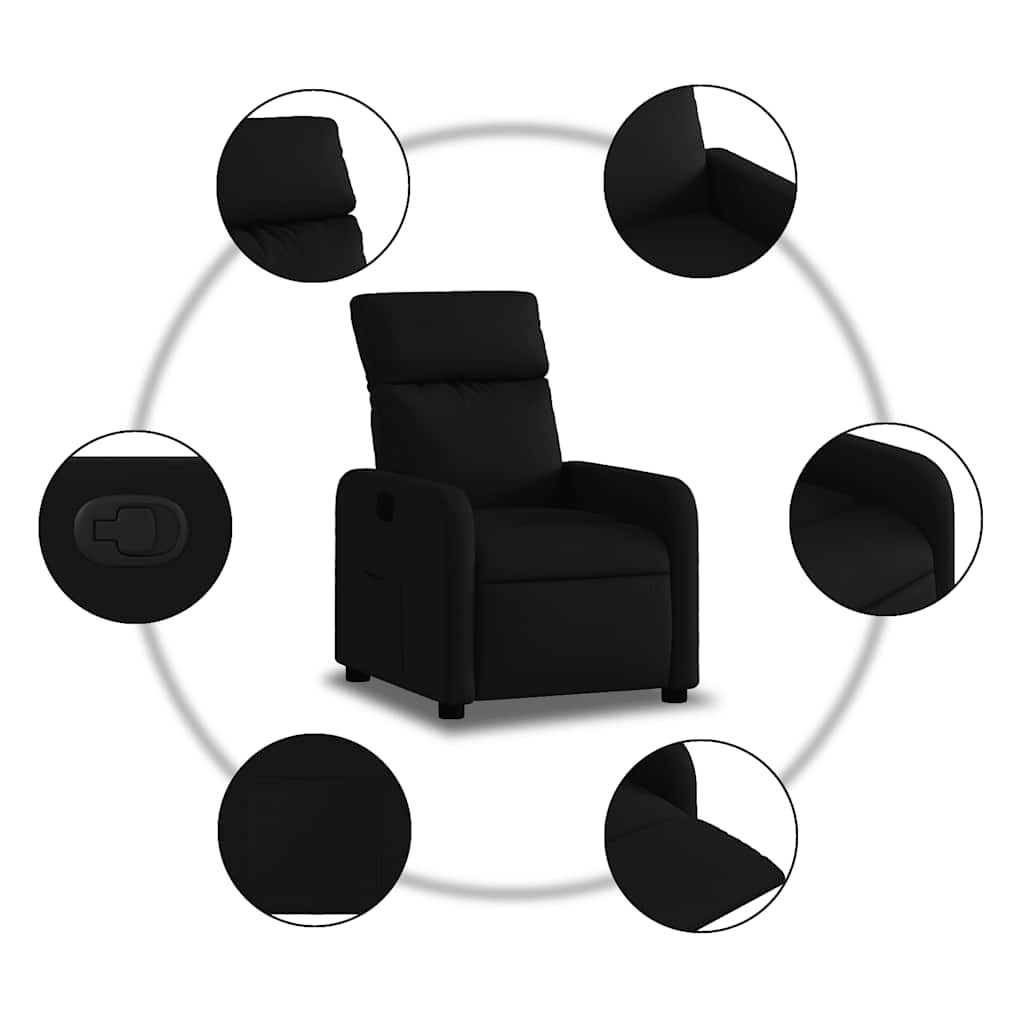 Vidaxl Foldable Armchair, Black, Upholstered In Fabric