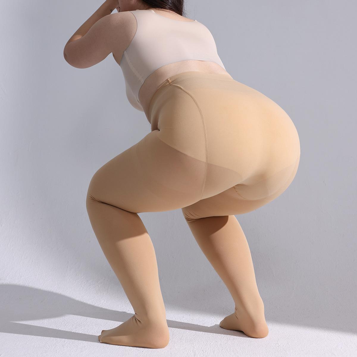 45- 75K Große Größen Damen Pinke Strumpfhosen Bauchstraffend Hohe Taille Damen Strumpfhosen Elastische Füße Unterziehsocken Rot Fabrik 45-75KG beige