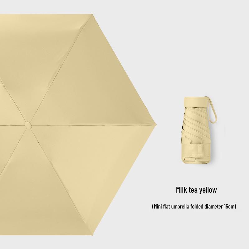 Customizable Six-Fold Vinyl Sunshade UV Protection Umbrella: Versatile Rain/ Shine Folding Gift