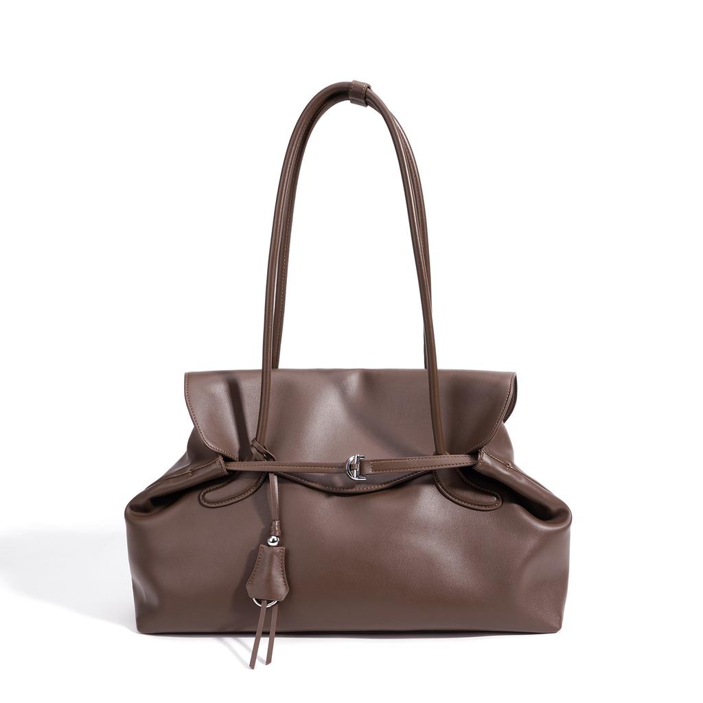 Leather Simple Shoulder Bag Bag Cover Commuter Large Capacity Underarm Bag Fashion Bag