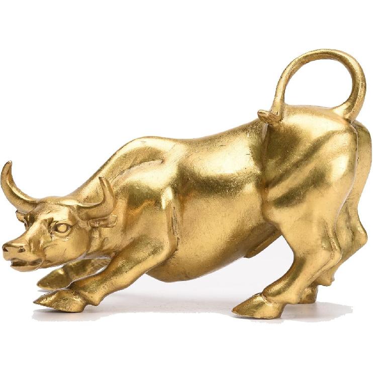 BRASSTAR Brass Fengshui Handmade Bull OX Statue Charm Lucky Wealth Figurine Business Gift Home Decoration TQGJPT1