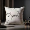 Artistic Animal Signatures Cushion Cover Anti-dustmite Pillowcase Invisible Zipper Silky Short Plush Sofa Cushion Cover
