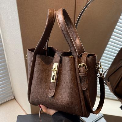 High-value Daily Multifunctial Handbag Autumn and Winter Retro Fashi Trend Simple Solid Color Crossbody Bag