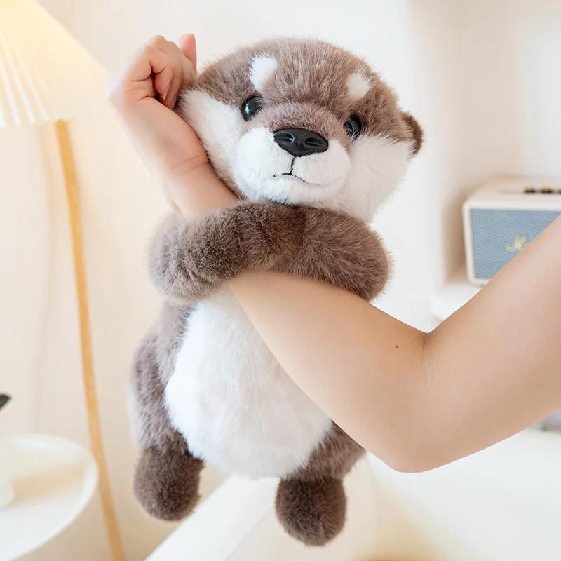 Cuddly Hugging Otter Plush Doll Cozy Fluffy Lifelike Standing Sea Otter Doll Funny Children Animal Companion Birthday Gift