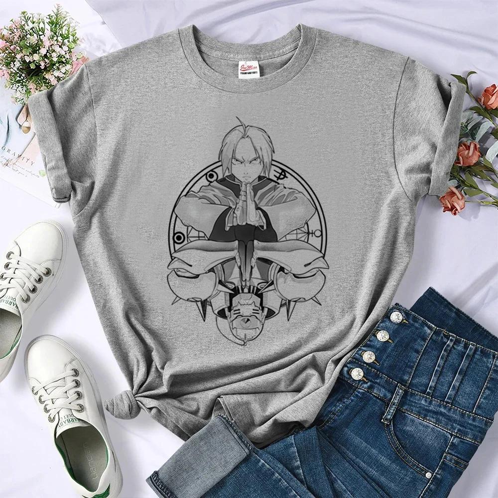 Fullmetal Alchemist T Shirt Girl Japan Cheap Aesthetic 80s Harajuku Top Tees Gothic Korean Fashion Party Retro