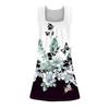 Vestido sin mangas con cuello cuadrado informal a la moda para mujer, vestido plisado sin mangas, vestidos de playa estampados