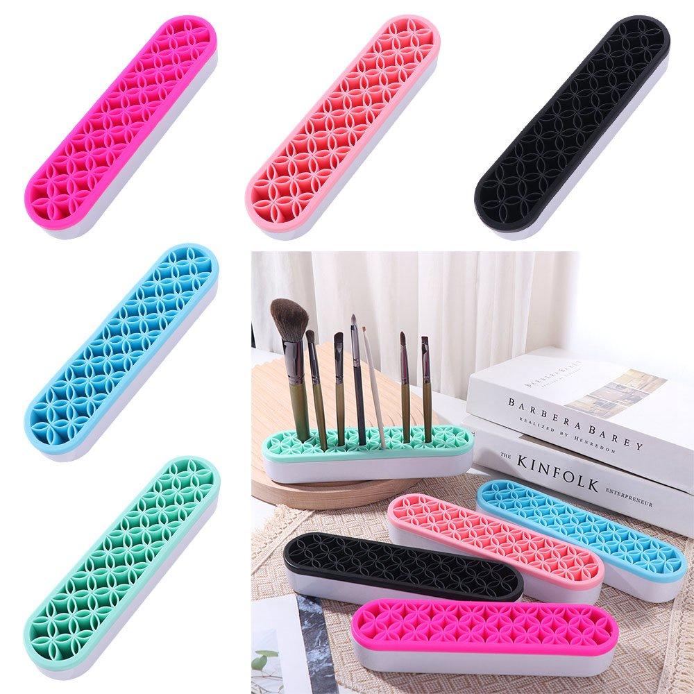 

Household Makeup Brush Holder Silicone Structure Dustproof Sewing Tool Rack Sturdy DIY Painting Brush Drying Shelf Travel чёрный