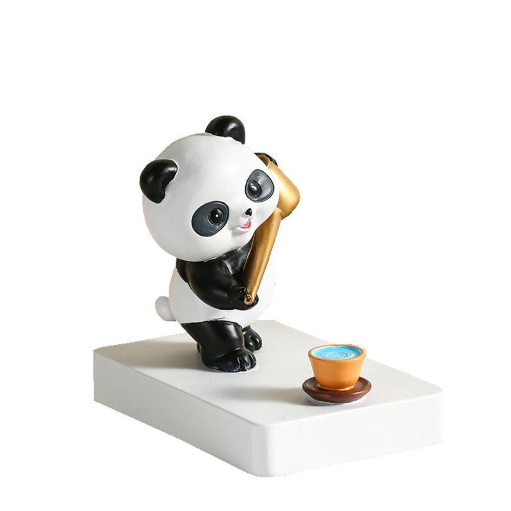Panda Figurines Cartoon Phone Stand Holder Resin Mobile Phone Bracket  Sichuan Cultural