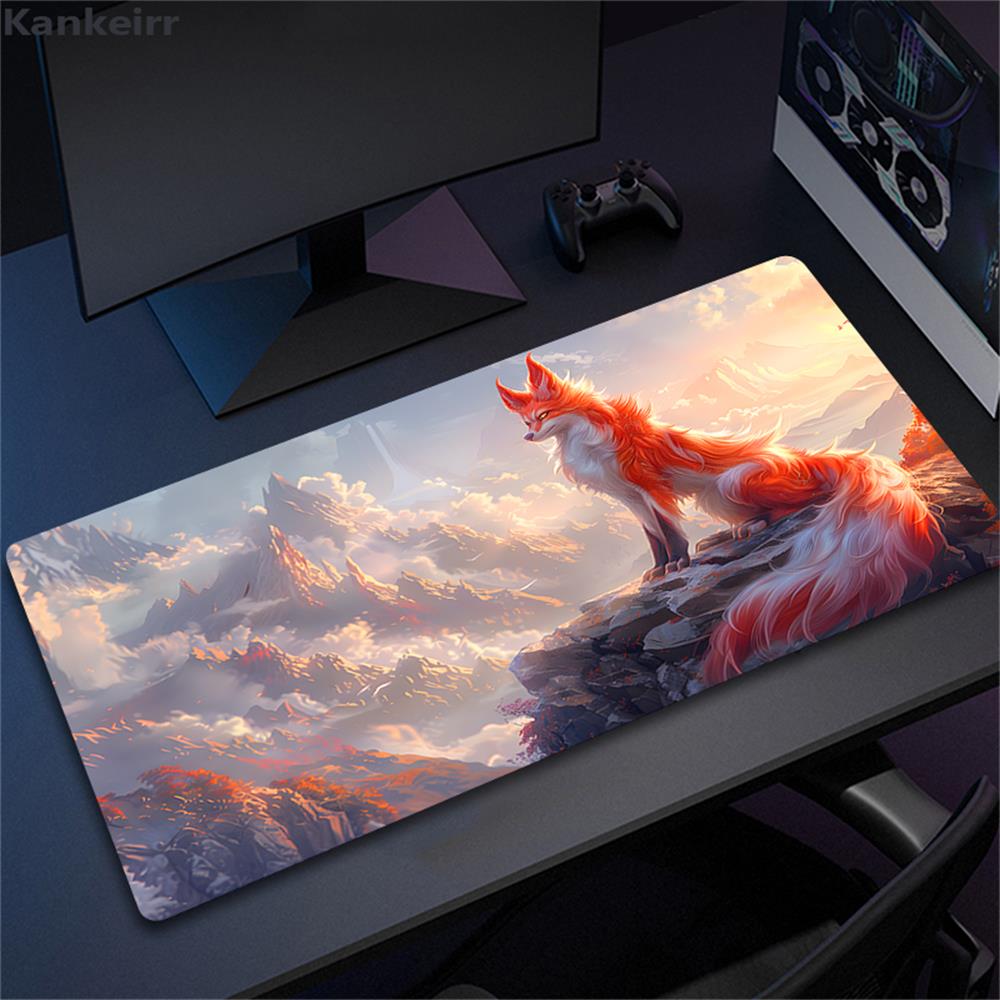 XXL Cute Mouse Pad Kawaii Fox Table Mat Mousepad Computer Pads xcm Big Desktop Mats Large Gamer Mouse Pads Keyboard Deskmat