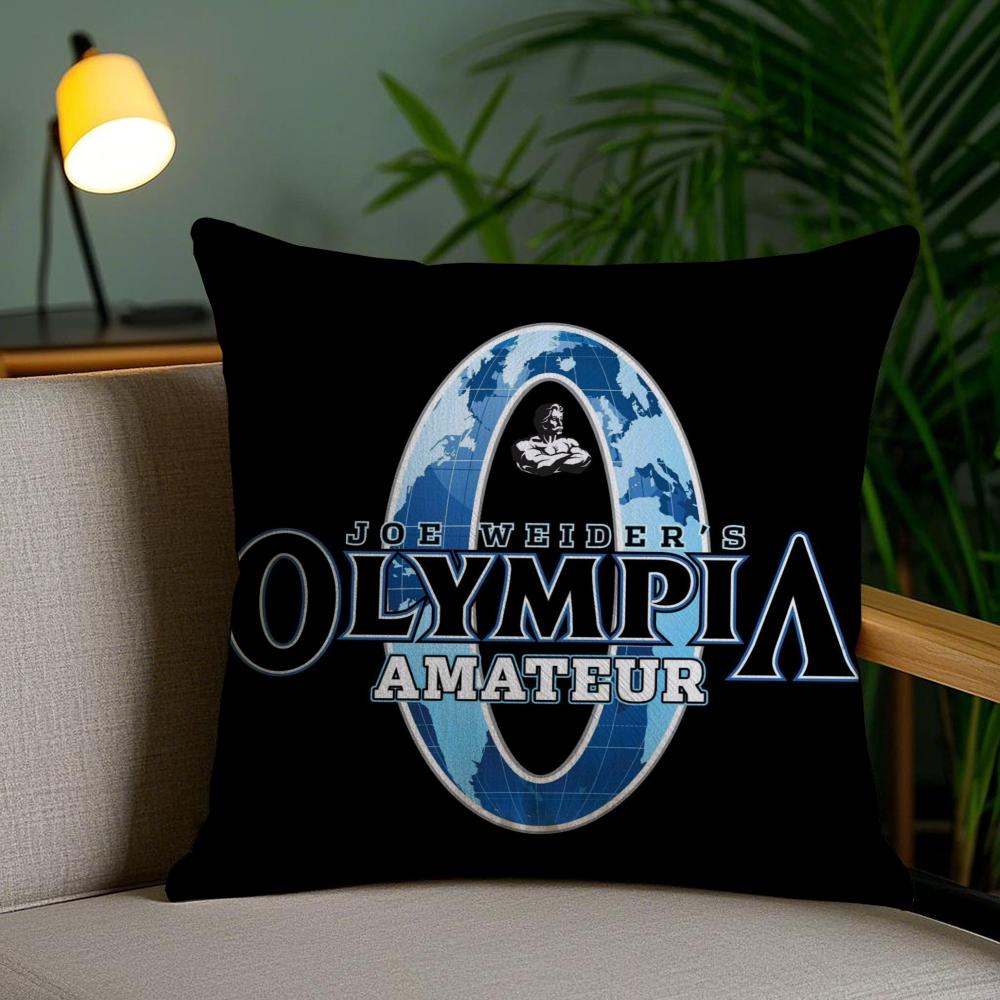 Brand M-Mr. O-Olympia Cushion Cover Plush Fabric Soft Double-Sided Printed Sofa Pillow Case Colorfast Home Decor Gift