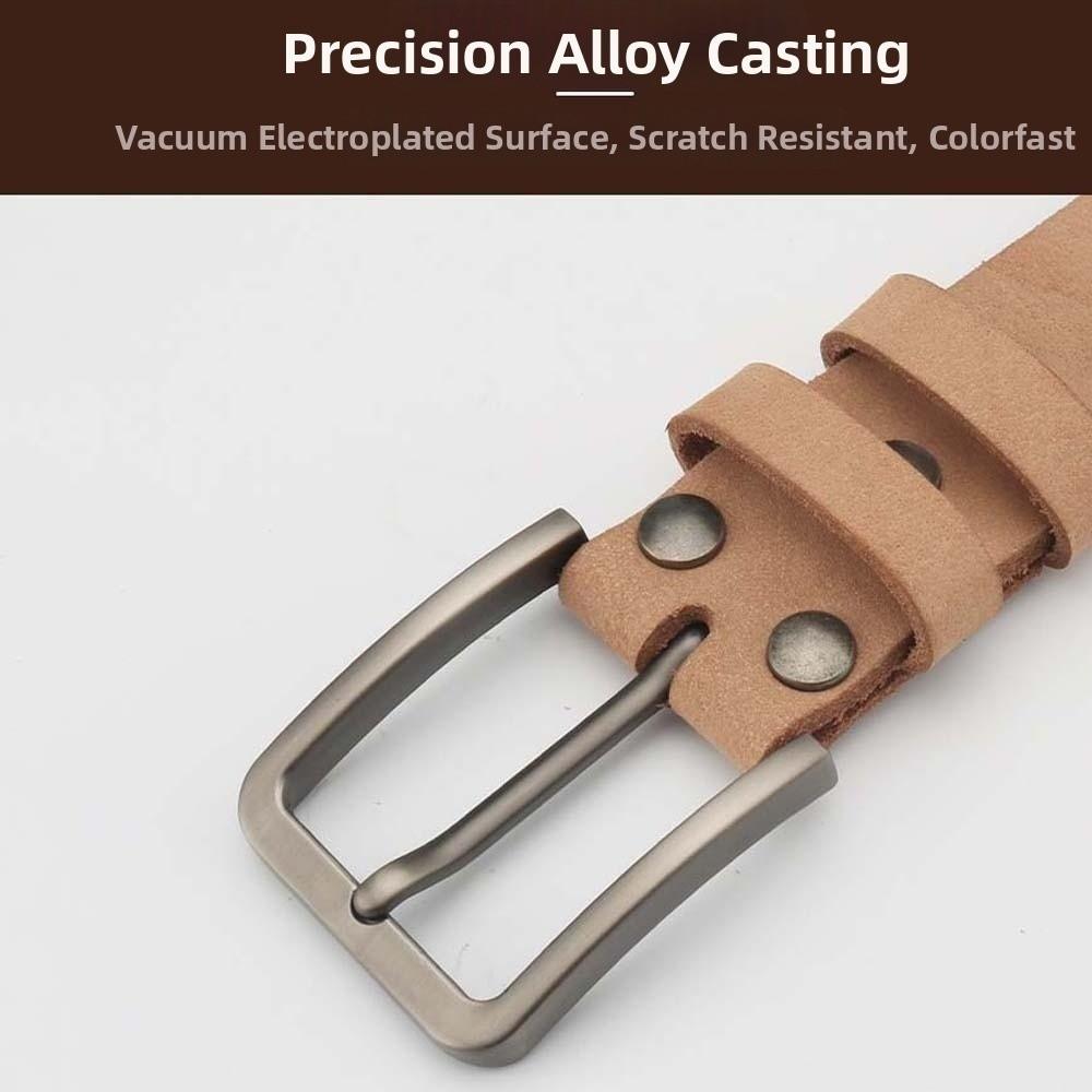 Long Genuine Leather Belt Zinc Zinc Alloy Jeans Waistband Adjustable Men Wide Belt Ornament