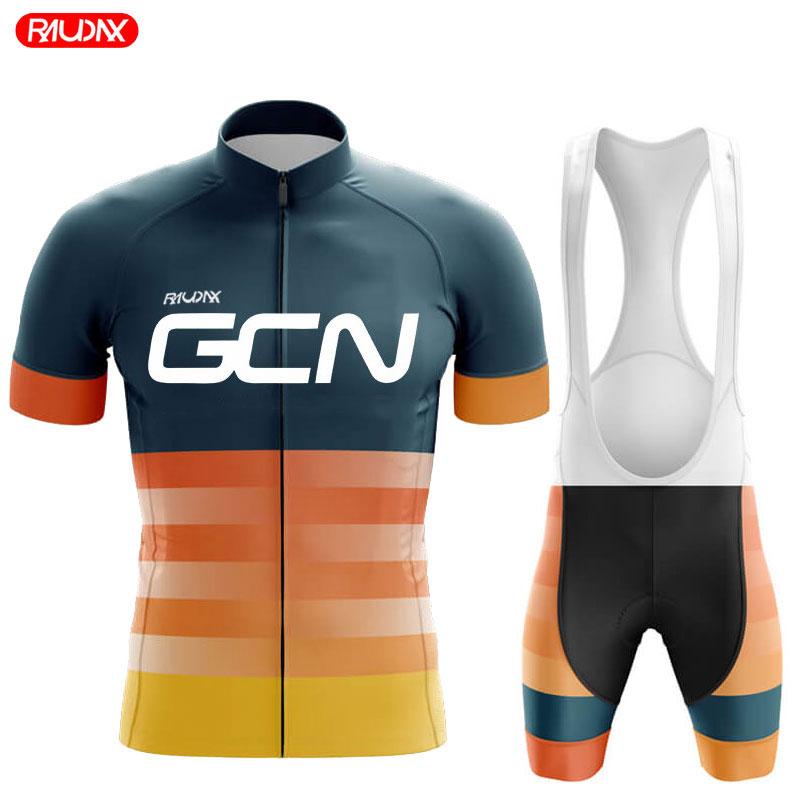 2025 Raudax GCN Team Summer Short Sleeve Cycling Jersey Set Breathable Mountain Bike Cycling Clothing Maílllot Ciclismo Hombre
