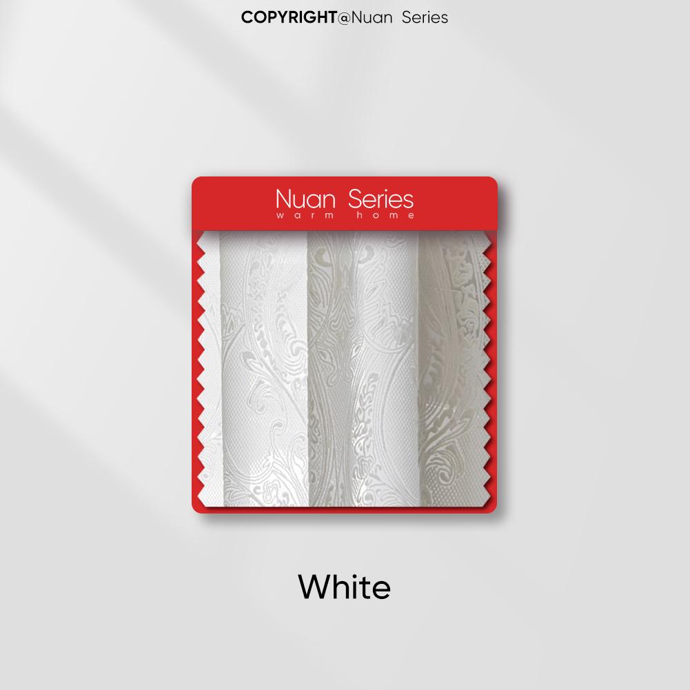 

1 шт. Серия Nuan Французский жаккард Белая полупрозрачная тюлевая занавеска Удобный тюль для гостиной спальни балкона окна Домашний декор W300cm x L260cm белый
