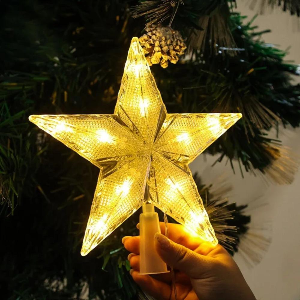 Glowing Christmas Tree Topper Star LED Xmas Atmosphere  Light  Gift