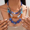 Acrylic Stone Irregular Beaded Round Multi-layer Sweater Chain Exaggerated Necklace