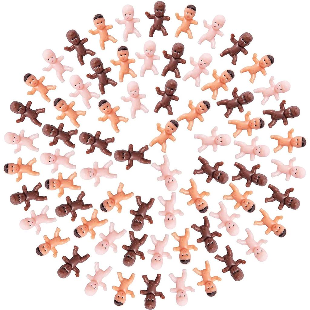 120 Stück Mini-Plastikbabys, Winzige Plastik-Babyfiguren Kleine Dreikönigskuchen-Babys Großpackung für Eiswürfel Mein Wasser ist gebrochen Babyparty-Spiel