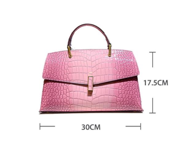 Sacs à main pour femmes en cuir véritable Mode de luxe Dame Sac coquillage à poignée supérieure 2023 Nouveaux sacs à bandoulière croisés à motif crocodile