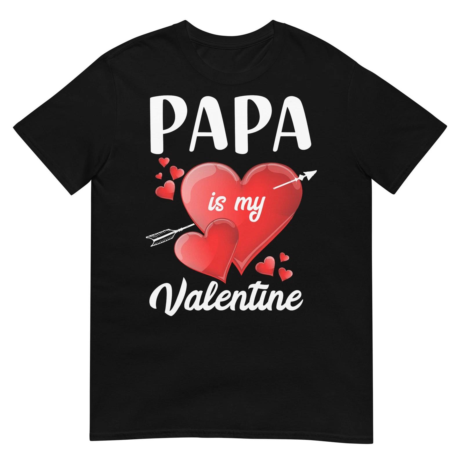 Boys Girls Kids Valentines Day Papa Is My Valentine T-Shirt M