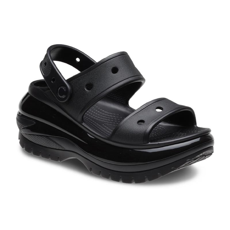 Crocs Thick-Soled One-Strap Sandals Mega Crush Sandal 'Black' Unisex