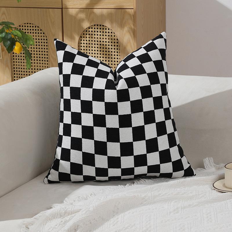 New Checkerboard Grid Single-sided Pillow Cushion Cover Geometric Simple Pillow Cover