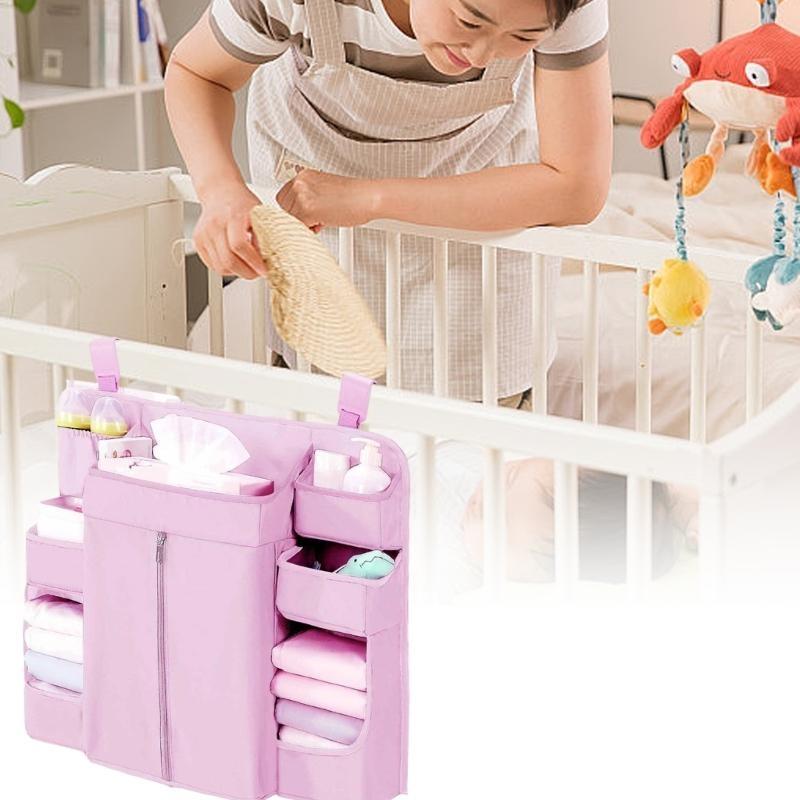  Space Saving Baby Bedsides Organizers Durable Fabric Storage Solution for Newborns Supplies