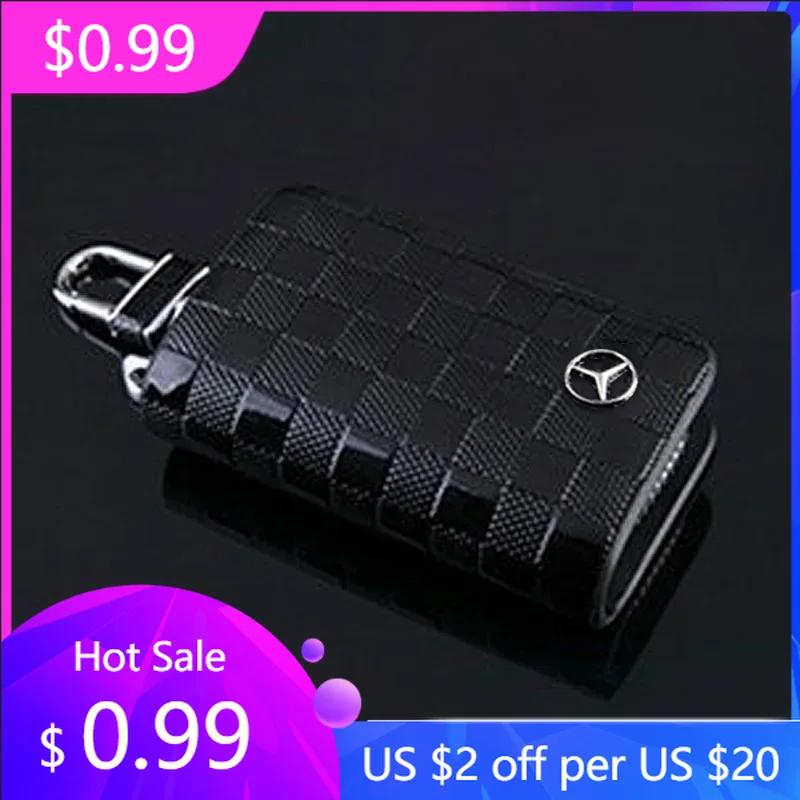 Nowe 2025 Skórzane Etui na Kluczyk Samochodowy Pełna Osłona Zamek Błyskawiczny Torba Dla Mercedes Benz AMG Klasa A B C E GL S GLA GLK CLS W204 W205 W212 W4