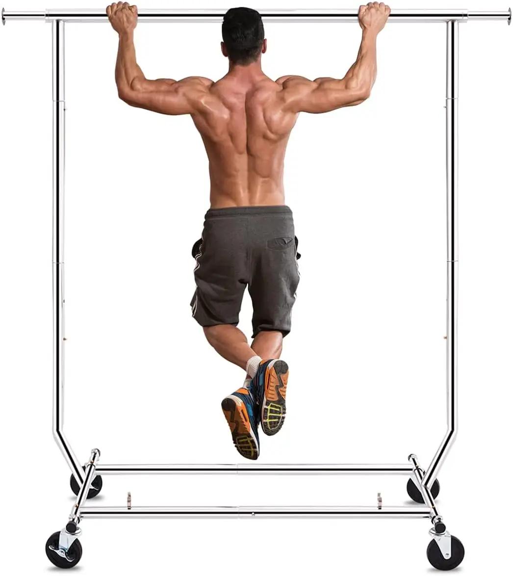 

Вешалка для одежды, Передвижные вешалки для развешивания одежды, Портативная вешалка для одежды с блокируемыми колесами, Коммерческая, Тяжелая