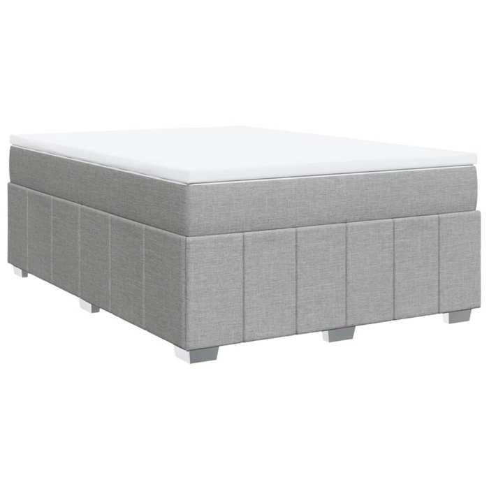 VidaXL Slat Bed Base with Mattress Light Grey 160x200cm Fabric 3285484